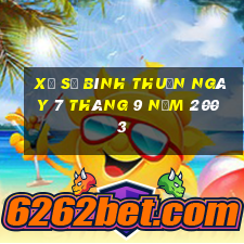 xổ số bình thuận ngày 7 tháng 9 năm 2003