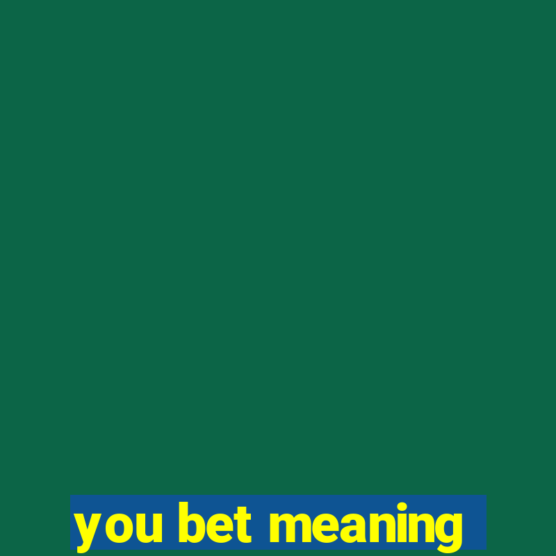 you bet meaning