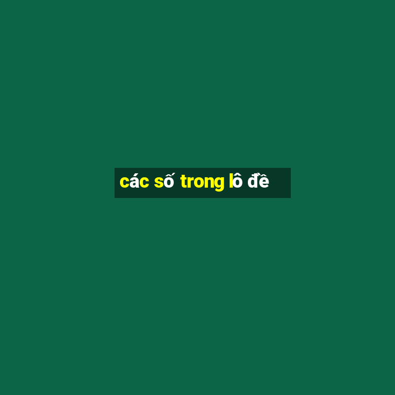 các số trong lô đề