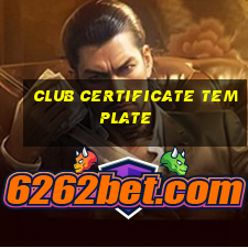 club certificate template