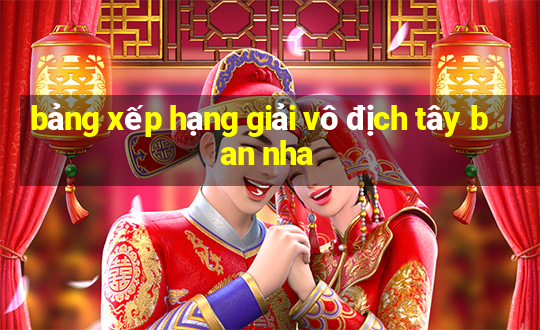 bảng xếp hạng giải vô địch tây ban nha