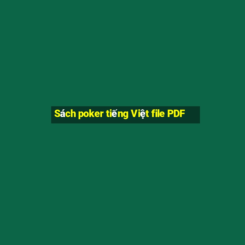 Sách poker tiếng Việt file PDF