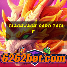 blackjack card table