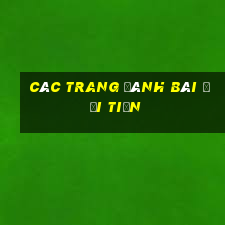 các trang đánh bài đổi tiền