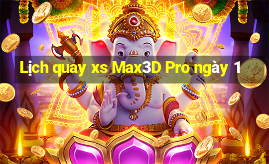 Lịch quay xs Max3D Pro ngày 1