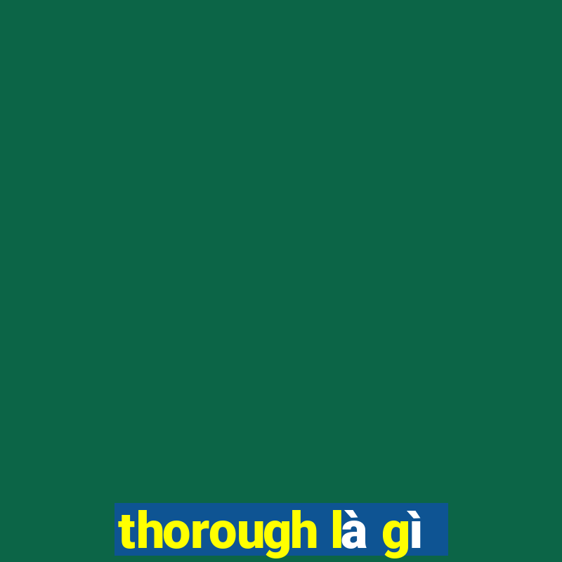 thorough là gì