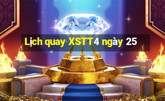 Lịch quay XSTT4 ngày 25