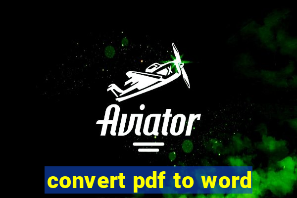 convert pdf to word