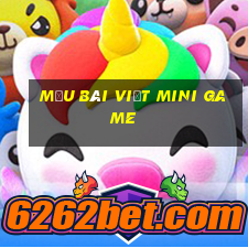 mẫu bài viết mini game